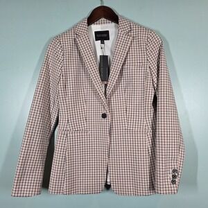 Banana Republic Long & Lean Plaid Blazer Women Size 0 - Lined, Stretch, Washable